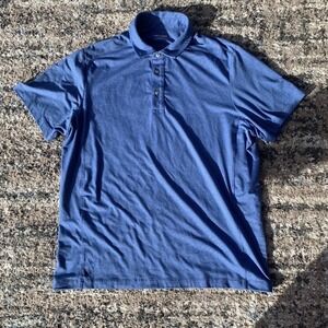 Untuckit Mens XL X-Large Blue Short Sleeve Polo Shirt